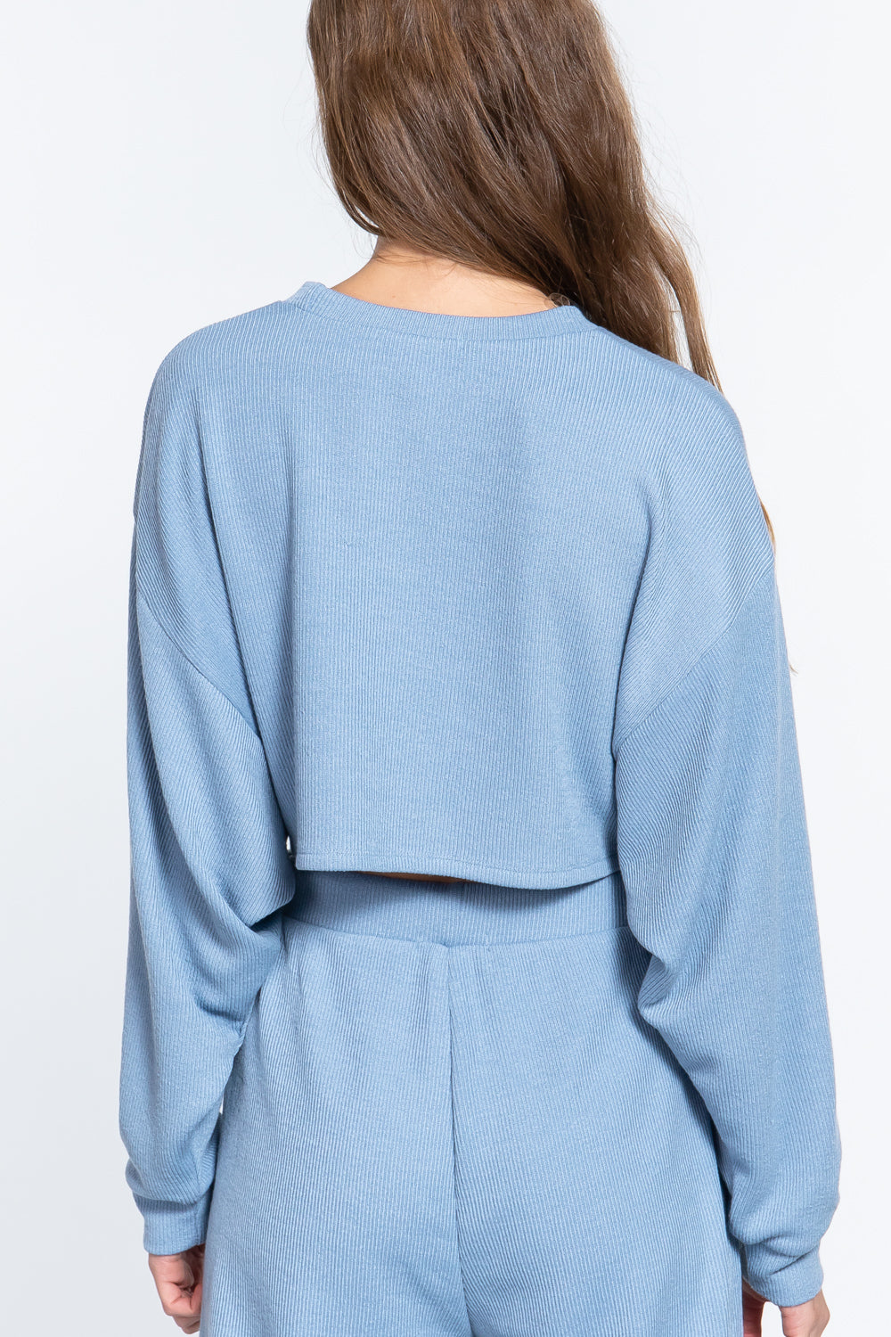 Long Dolman Slv Hacci Crop Top - Dassefy