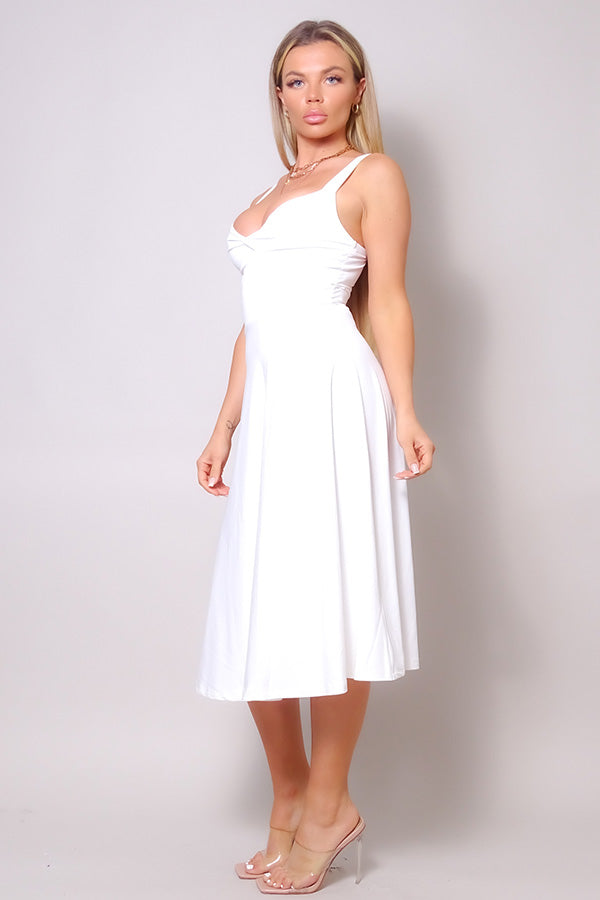 Sleeveless Twist Front A Line Midi Dress - Dassefy