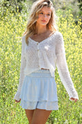 Boho Textured Knit Long Sleeve Cardigan Top - Dassefy