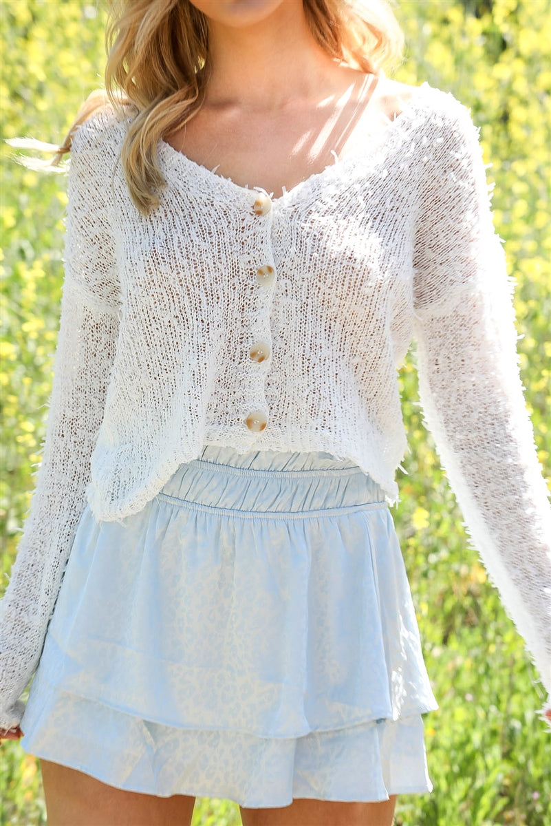 Boho Textured Knit Long Sleeve Cardigan Top - Dassefy