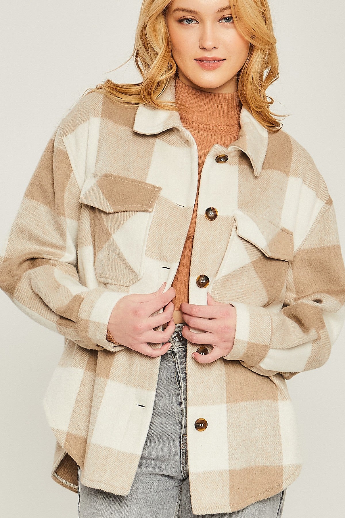 Woven Yarn Dye Bust Pocket Jacket - Dassefy