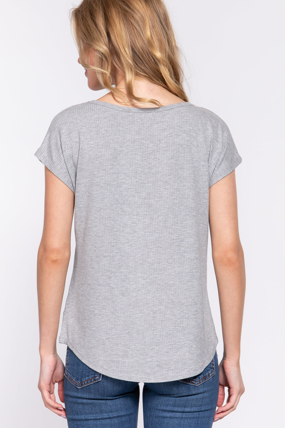 Short Dolman Slv Rib Knit Top - Dassefy