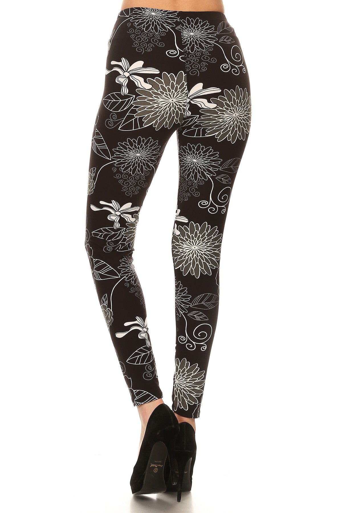 Super Soft Peach Skin Fabric, Multi-color Printed Knit Legging With Elastic High Waist Band - Dassefy